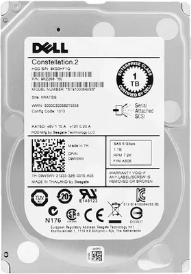 Immagine prodotto di Disco rigido Dell 09W5WV 1TB SAS 7200Rpm 64MB 2,5'' pollici ST91000640SS