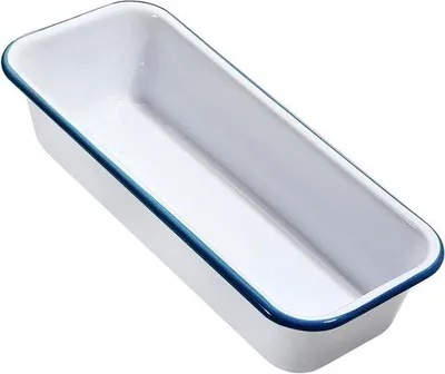 Productafbeelding van Rechthoekige Emaille Broodvorm voor Taarten en Toastbrood, 32 x 13 x 7 cm - Ideaal voor Bakken en Ovengebruik