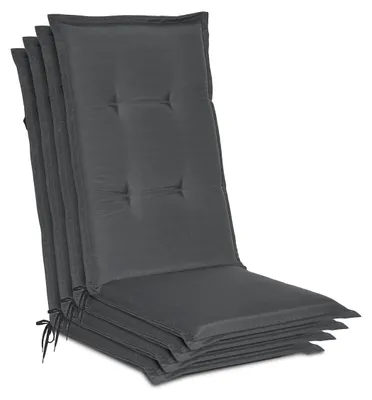 Produktbild von Beautissu 4er Set Gartenstuhlauflage Loft HL Graphitgrau, 120x50x6cm