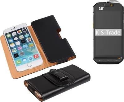 Produktbild von K-S-Trade Schütz-Hülle Handy-Hülle kompatibel mit Cat S60 Holster Gürtel-Tasche Schutzhülle Handy-Tasche Smartphone Case Seitentasche schwarz 1x
