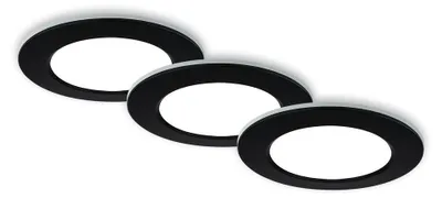 Immagine prodotto di BRILONER - Set di 3 luci da incasso LED a soffitto, luci da incasso CCT, faretto da incasso LED per bagno, faretto da incasso per bagno IP44, nero, 92x45 (DxH)
