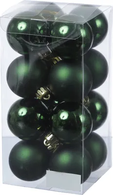 Christbaumkugel - Weihnachtskugel - bruchfest - D: 4cm - glänzend und matt - grün - 16er Set