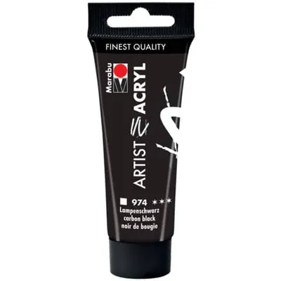 Produktbild von Marabu Acrylfarbe Artist Acryl lampenschwarz 974 22 ml