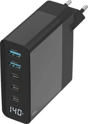 Zdjęcie produktu dla Ładowarka ścienna Sitecom 140W GaN z wyświetlaczem LED i USB-C/USB-A