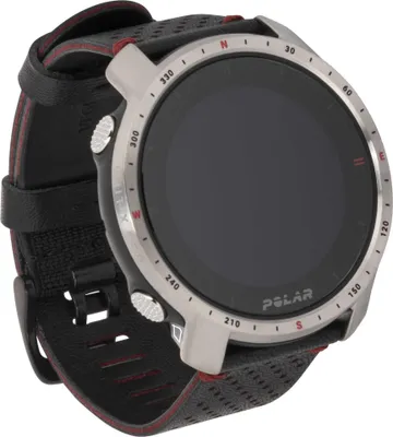 Produktbild von POLAR Grit X Pro Smartwatch Titan, Schwarz, 47mm Gehäuse, M/L Band (145-215mm Handgelenksumfang). GPS, Pulsmessung Handgelenk, Saphirglas, bis 100h Akkulaufzeit, 10 ATM/100m wasserdicht, MIL-STD-810G. Rundes Always-On Touchscreen Display, Smart Notifications. Multisport Outdoor, Android/iOS. Features: Hill Splitter, FuelWise.
