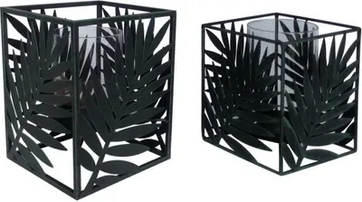Produktbild von TrendLine Windlicht Metall Palme 12 x 12 x 14 cm