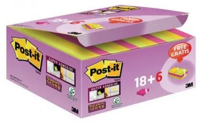 Produktbild von Post-it Haftnotizen super sticky notes 47,6 x 47,6 mm 24 Blöcke á 90 Blatt
