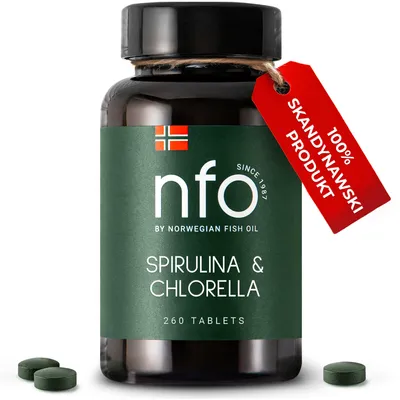 Zdjęcie produktu dla NFO Spirulina & Chlorella - Naturalne wsparcie dla układu odpornościowego i energii [260 tabletek]