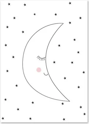 Produktbild von TPFLiving Kunstdruck LW-1057 (OHNE RAHMEN) Poster - Leinwand - Wandbild - Hochauflösender Giclée-Druck, langlebig und hochwertig - I love you - Mond und Wolke - Für Kinderzimmer - Auch im 3er Set - Größe: 21x30cm