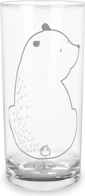 Produktbild von Mr. & Mrs. Panda Glas Bär Schulterblick 200 ml - Transparent - Geschenk, Cocktailglas, Teddy, Selbstachtung, Bärenliebe, haushaltsglas, Weisheit, Longdrinkglas, Bären