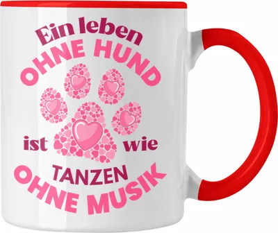 Produktbild von Trendation - Hundebesitzerin Tasse Geschenk Hunde-Mama Geschenkidee Frauen Becher Kaffeetasse Hundemami (Rot)