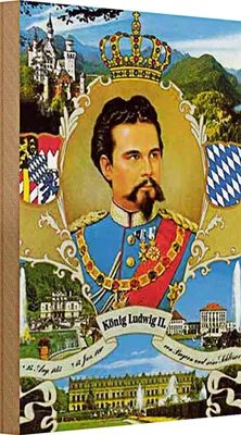 Produktbild von Holzschild Portrait 20x30cm Ludwig II König Bayern King