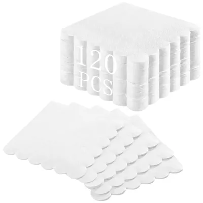 120 weiße Cocktailservetten, geriffelt, 12,7 x 12,7 cm, Einweg