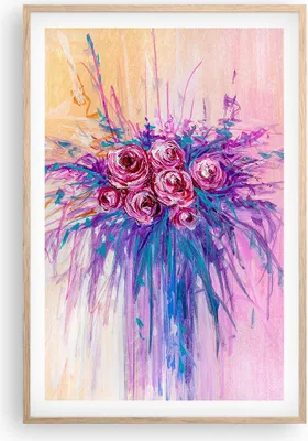 Produktbild von Gerahmtes Poster - Rahmen in heller Eiche - Blumenstrauß Blumen Rosen - 61x91,5 cm - Wand Bild - Wanddeko - Wandbilder - Kunstposter - Wandposter - Bilderrahmen - Bilder - Kunstdruck - P2NPA61x91-4465