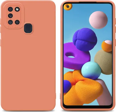 Zdjęcie produktu dla Pokrowiec Cadorabo do Samsung Galaxy A21s w kolorze pomarańczowym, silikonowe etui TPU na telefon komórkowy