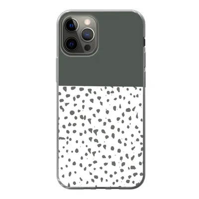 Produktbild von MuchoWow® Handyhülle Schutzhülle Hülle für iPhone 12 Pro Polka dots - Grau - Weiß Silikon Softcase Handy Hülle - Abdeckung