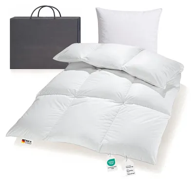 Produktbild von Bettenset extra warme 1200g sibirische Daunendecke + Kissen 135x200