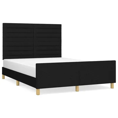 Zdjęcie produktu dla vidaXL Rama łóżka bez materaca czarna 140x200 cm tkanina