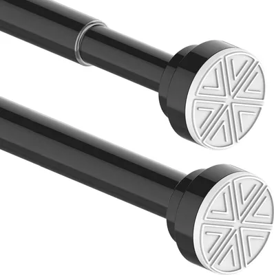 Image de Rail de rideau de douche 90-160CM Noir - Fixation réglable