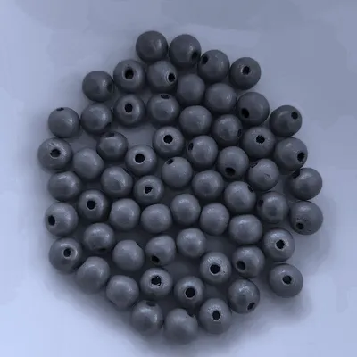 Produktbild von Holzperlen rund, 60 Stück, 10 mm, Grau dunkel
