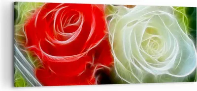 Produktbild von Bild auf Leinwand - Leinwandbild - Blumen Blumenstrauß Rose - 120x50cm - Wand Bild - Wanddeko - Leinwanddruck - Bilder - Kunstdruck - Wanddekoration - Leinwand bilder - Wandkunst - AB120x50-0336