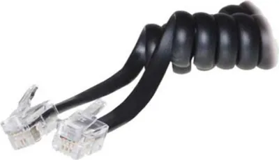 Produktbild von Telefonhörer-Spiralkabel--2x 4P4C schwarz 10m