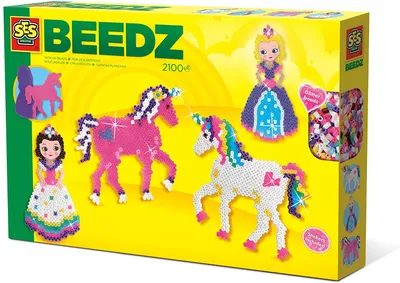 Produktbild von Ses Creative Beedz Bügelperlen Einhörner und Prinzessinnen 2100-teilig