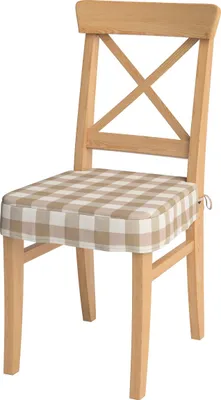 Produktbild von Dekoria Sitzkissen geeignet für das Ikea Modell Ingolf, weiss-beige kariert, Modell Inglof