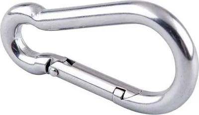 Produktbild von 10er Set Karabinerhaken 70 x 6,68 mm - Schnapphaken aus verzinktem Stahl, Camping Karabiner, Karabinerhaken mit Verschluss, leichtgewichtiger Karabiner