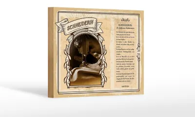 Produktbild von Holzschild Berufe 18x12 cm Schneiderin schöne Ästhetik Dekoration