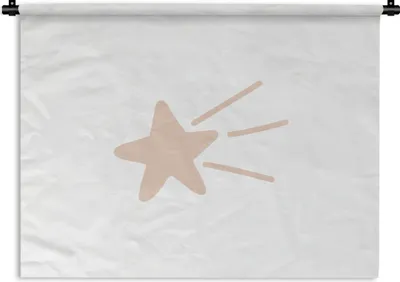 Produktbild von MuchoWow® Wandteppich Wandbehang Fallender Stern - Pastell - Kinder - Rosa - Kinder 120x90 cm Tapisserie Dekoration Wandtuch - Wohnen - Aufhänger für die Wand