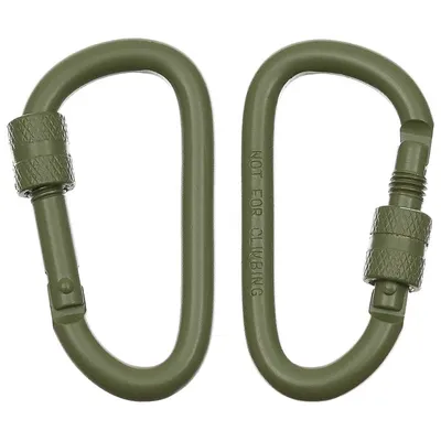 Zdjęcie produktu dla Karabińczyk MFH, zakręcany, D 6mmx6cm, opakowanie 2 sztuki, oliwkowy