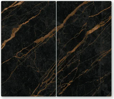 Produktbild von Herdabdeckplatte für Glaskeramik-Kochfelder - Gehärtetes Glas Schneideplatte, Dunkler Marmor, 2x 30cm x 52cm