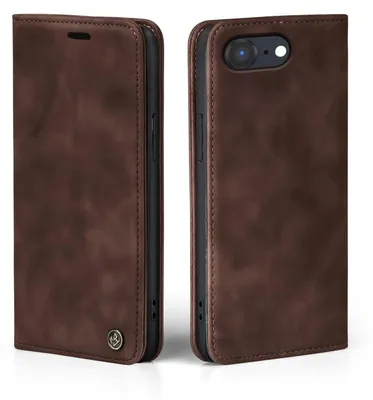 Produktbild von Handy Hülle für Apple iPhone 17e Klapphülle Bookcase Flip Cover Handy Tasche Etui Farbe: Dunkelbraun