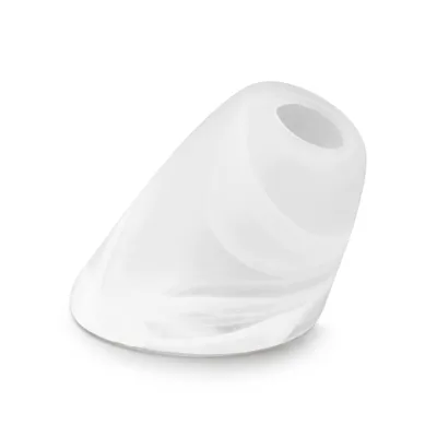 Obrázek produktu pro LUXOLAR, skleněný stínidlo, patice E14, bílá barva, matný povrch, asymetrický tvar, průměr 9 cm, výška 12 cm