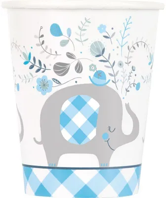 Produktbild von Baby Shower Elefant Junge 8 Becher