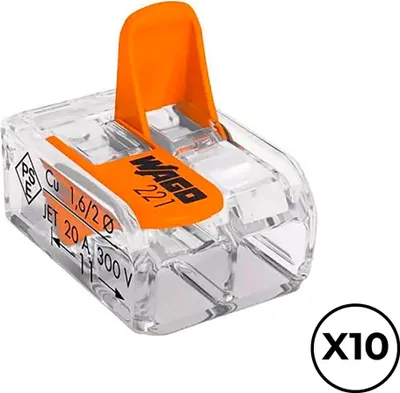 Obrázek produktu pro Rychlospojka Wago 13,2 x 18,6 x 8,4 mm 4 mm 450 V přípojky x 2 (10 kusů)