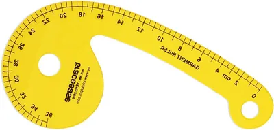 Productafbeelding van Franse Curve Sjabloon - Kleding Liniaal Tekensjabloon - Kleding Ontwerpen - Transparant Gele Plastic - 9.5 x 4.5 Inch - Geel
