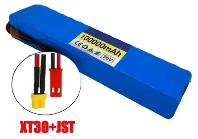 Obrázek produktu pro 36V 100Ah lithium-iontová baterie – 10S3P, bateriový balík pro elektrokola a skútry – výkon 1000W – integrovaný systém řízení baterie (BMS) – konektory XT30-JST