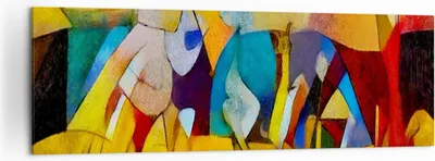 Produktbild von Bild auf Leinwand - Leinwandbild - Abstraktion modern - 160x50cm - Wand Bild - Wanddeko - Leinwanddruck - Bilder - Kunstdruck - Wanddekoration - Leinwand bilder - Wandkunst - AB160x50-3455