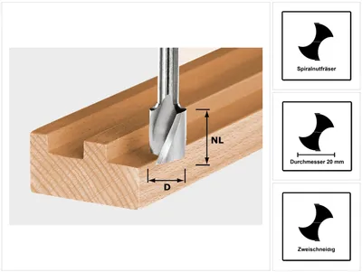 Productafbeelding van Festool spiraalfrees HS Spi S8 D20/25 20 x 25 mm 8 mm schacht ( 490951 )
