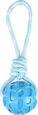 Produktbild von Flamingo Hundespielzeug TPR Rudo Ball mit Zugseil blau