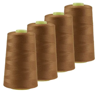 4 x 4572m Polyester Overlock Garn hellbraun