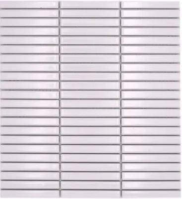 Produktbild von Keramikmosaik Mosaikfliesen weiss glänzend Wand Küche Bad Dusche MOS24-CG11_f