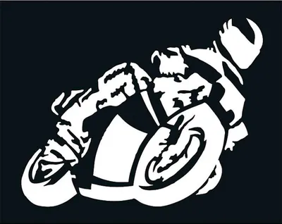 Produktbild von POLO Aufkleber Biker Klein Weiß, 6x8cm, Wetterfestes Vinyl