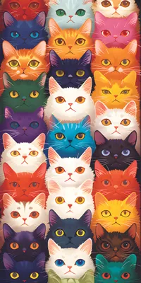 Produktbild von FEBE Strandtuch XXL 100x180 cm Bunte Katzen Badetuch Groß 100% Mikrofaser Handtuch Stranddecke Sommer-Handtüch