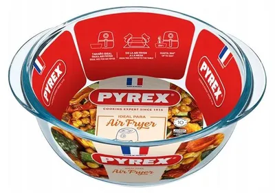 Zdjęcie produktu dla Brytfanna okrągła żaroodporna Air Fryer 20X18X7CM 1L PYREX