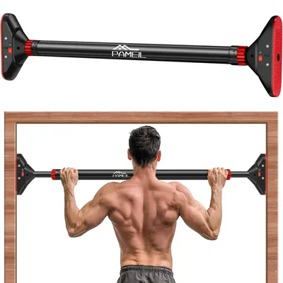 Immagine prodotto di Barra per trazioni da porta - Regolabile 75-95 cm - Senza viti - Portata 200 kg - Con livella