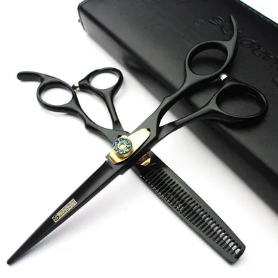 Produktbild von Friseurschere 6.0 Zoll 440C Schwarz Professionelle Haarschneideschere Barber Schere
