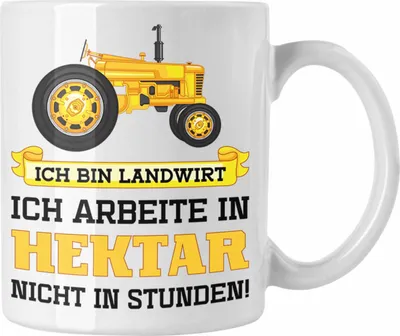 Produktbild von Trendation - Landwirt Geschenk Tasse Landwirtschaft Geschenke für Männer Traktor Spruch Kaffeetasse (Weiß)